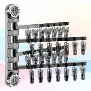 4단 RCN713O0 흡착식 빨래 건조대 집게 무타공 접이식 미니