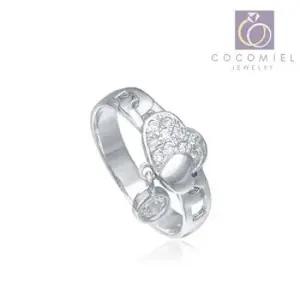 얇은반지 트윈 하트 딸랑이 커플링 우정 실버반지 은반지 R-49