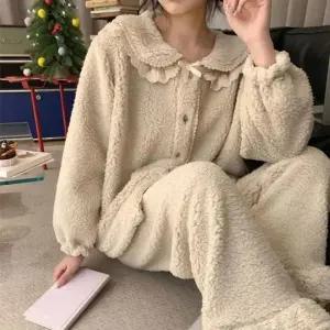 잠옷세트 겨울 수면잠옷세트 방한 뽀글이잠옷 따뜻한 캠핑잠옷