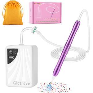 글로트로브 전기 다이아몬드 페인팅 펜, 왁스가 필요 없는 아트 돌 세팅을 위한 흡입력 조절 가능한 액세서리 도구 진공 드릴