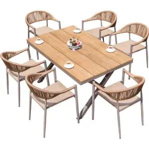 6인용 야외테이블세트 카페 테이블 펜션 야외 철제