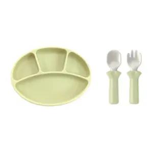 블루마마 유아 자기주도 실리콘 흡착 식판 수저 세트 BNA