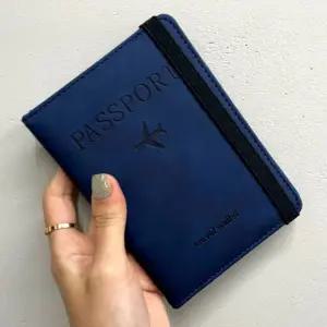 [라일리] Rly 블루 여권 밴드형 케이스 RFID차단 지갑 ZF