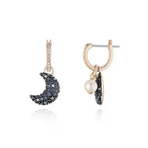 [신세계라이브쇼핑]스와로브스키 5671569 Sublima Luna 달 진주 후프 드롭 귀걸이