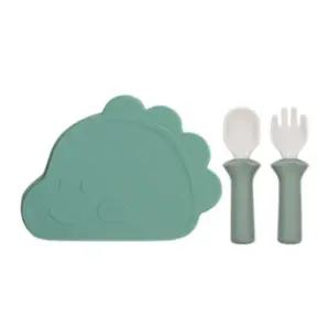 블루마마 실리콘 흡착 식판 그릇 유아 스푼포크 세트 BNA