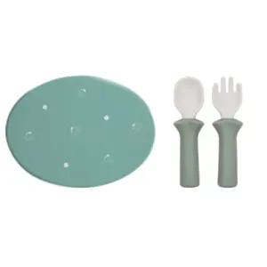 블루마마 유아식기 식판뚜껑 간식 접시 스푼포크 세트 BNA