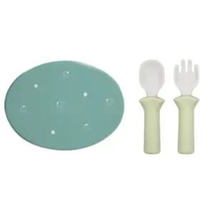 블루마마 캐릭터 식판 뚜껑 간식 유아 스푼포크 세트  BNA