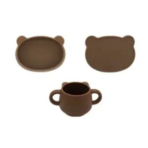 블루마마 유아식기 식판 뚜껑 양손컵 세트 브라운 BNA