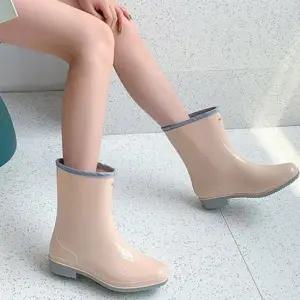 [패션] 롱 베이지 레인 부츠 그레이 장화 캐주얼 블랙 신발