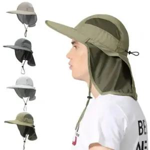 [패션] 세렌디 성인 플랩캡 햇빛차단 모자 썬캡 사이즈조절가능 골프 등산 낚시