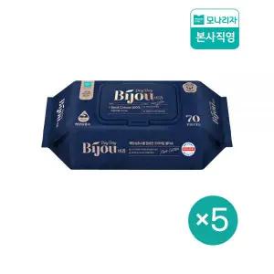 모나리자 리얼코튼 아기 물티슈 데이데이비쥬 캡형 70매 5개 MNS