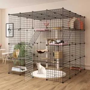 대형 고양이 방묘창 캣도어 케이지 하우스 울타리