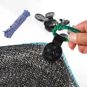 차양막 LF59KY40 고정클립 100p + 로프 10m 집게 텐트 타프용품