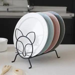 [하프클럽/셀러허브]고양이모양 접시꽂이 접시 쟁반 도마 철제 거치대