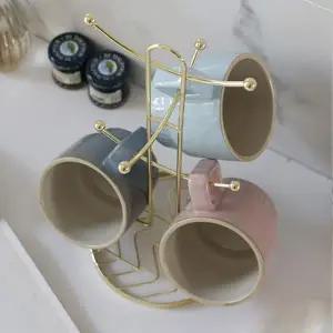 [하프클럽/셀러허브]금색 철제 컵걸이 6p 머그잔걸이 주방 싱크대 컵정리