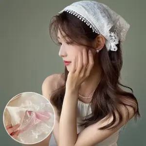 [신상오픈런]여성 레이스 헤어밴드 두건 패브릭 머리띠 러블리 (35830150)