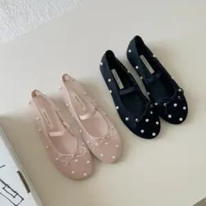 [신상오픈런]여성용 일상 진주 장식 메리제인 리본 플랫슈즈 (35829999)