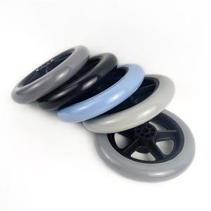 5인치 휠체어 앞 캐스터 내구성 안티 슬립 쇼핑 카트 바퀴 교체 솔리드 타이어 휠 여행 트롤리