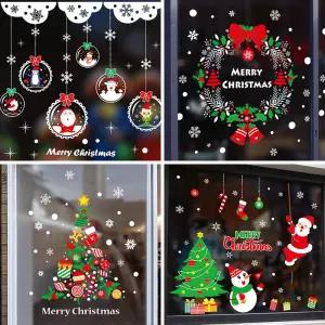 크리스마스 스티커 창문장식 정전기 유리창 겨울 장식품 벽 트리 윈도우