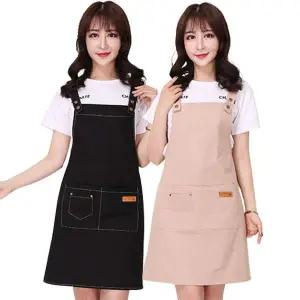 예쁜 LH57ZL08 포켓 방수앞치마 바리스타 주방 면앞치마 앞치마