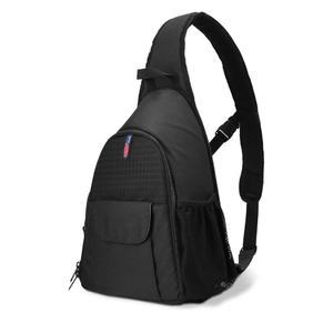 비 덮개가 있는 BPAULL DSLR 카메라 가방 방수 슬링 백팩 노트북 캐논 니콘 소니 펜탁스 카메라, 렌즈, 삼각대 및 액세서리용 케이스 (블랙)