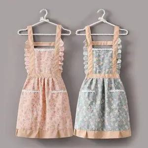 신혼부부 OZ21AB74 포켓 방수 플라워 앞치마