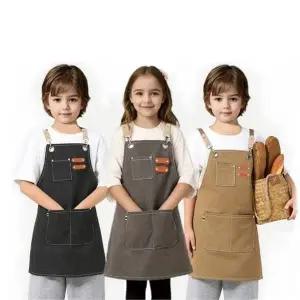 캔버스 ER53HK33 데님 앞치마 키즈 어린이집 유치원 초등학생 미술 요리 체험학습