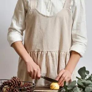 바리스타 KV58PG48 플로리스트 공방 린넨 주방 원피스 앞치마