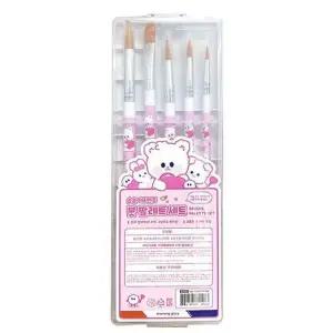 아트용 IQ94GE56 도구 미술 팔레트 붓세트 아크릴 수채화 페인팅용품 핑크색