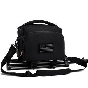 아모즈 카메라 가방, 소형 케이스 탈착 및 조절 가능한 라이닌 - 숨겨진 레인 커버 사진 숄더백, 니콘, 캐논, 소니, 366 카메라와 호환 망원경 케이스, 렌즈 백(블랙)