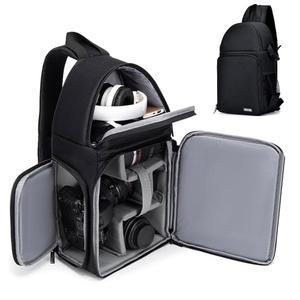 DSLR/SLR 미러리스 카메라 방수용 CADeN 가방 슬링 백팩, 소니 캐논 니콘 및 렌즈 삼각대 액세서리 블랙과 호환되는 케이스