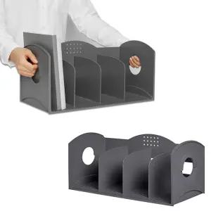 4칸 학생용 책상 책꽂이 북앤드 44.7x21cm 1개 그레이