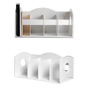 4칸 학생용 책상 책꽂이 북앤드 44.7x21cm 1개 화이트