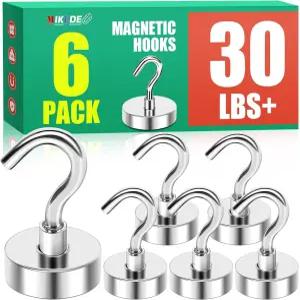 야외 걸이 브래킷용 MIKEDE N52 마그네틱 후크 30파운드 고출력 걸이용 후크가 있는 강력한 자석 주방용