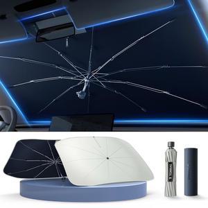 거울 지퍼 블록 자외선과 열에 가장 잘 맞는 전면 창문 커버를 위한 정리된 접이식 그늘이 있는 TORAS