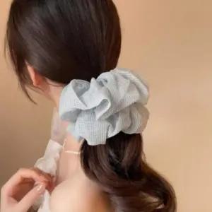 [신상오픈런]여성 볼륨 똥머리 대형 체크 헤어밴드 (41316249)