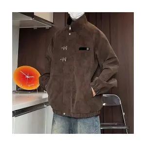 남성 심플데일리룩 항공 점퍼 빈티지 나염 가죽 재킷 야상 쇼트 봄가을 야구 OOTD3