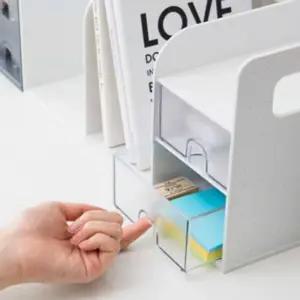 서랍 책꽂이 화이트 책상책꽂이 책상정리용품 북꽂이