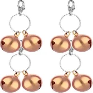 Gtziqa 스테인리스 스틸 캣 벨 개 목걸이용 4개의 PCS 더블 고양이 큰 방실금 골드 훈련용 개-벨용 펫