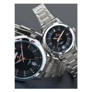 [다잇템]남자 검정 여자 연인 콘트라스트 손목 시계 (10413900A)