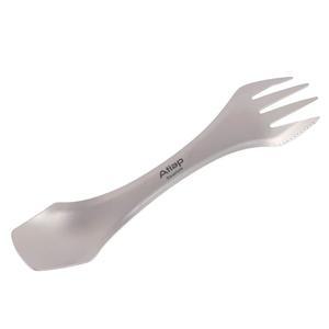 하이킹/백패킹/캠핑용 나이프 스푼 포크 멀티팝스 재사용 가능한 식기 포함 ATiAP 티타늄 3 인스포크