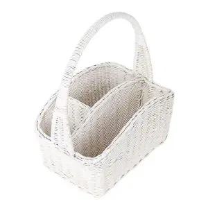 [하프클럽/셀러허브]라탄 화이트 바구니 수납함 인테리어 집꾸미기 소품