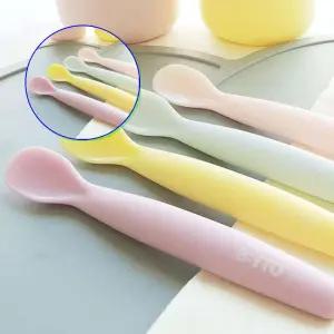 쌍문상회 실용적인 이유식스푼 1P 아기 숟가락 실리콘 초기유아