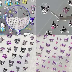 쌍문상회 깔끔한 엠보 네일 스티커 5D 4종 귀여운 캐릭터