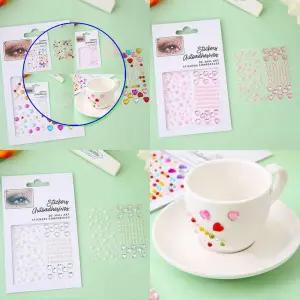 쌍문상회 감성적인 페이스하트 아트스티커 큐빅 뷰티 장식 파티