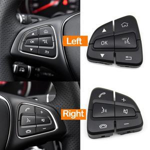 W205 벤츠 호환 C GLC 클래스 C200 GLC260용 자동차 스티어링 휠 버튼 메뉴 폰 컨트롤 푸시 커버 교체