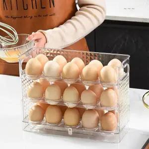 [하프클럽/셀러허브]투명 3단 계란통 계란보관함 달걀정리함 30구