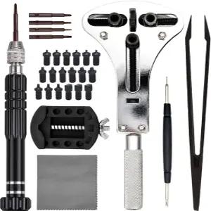 TICFROG 시계 배터리 교체 도구 키트 손목시계 케이스 뒷면 열기용 3포인트 대형 렌치 18비트가 포함된