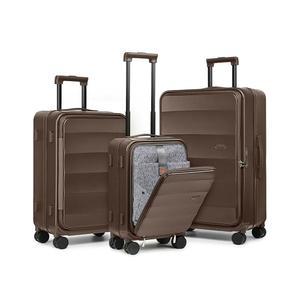 조이웨이 러기지 세트 스피너 휠 및 TSA 잠금 장치가 있는 3피스 탑 오프닝 캐리어 세트, 여성용 프론트 포켓이 캐리어에 휴대하는 PC 하드 쉘(커피)