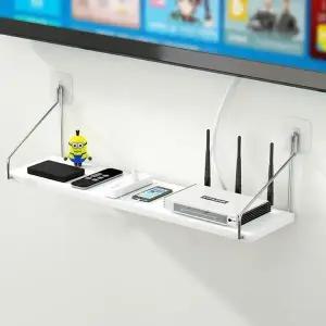 [하프클럽/셀러허브]간편벽고정 공유기 셋톱박스 선반 벽선반 60cm 화이트